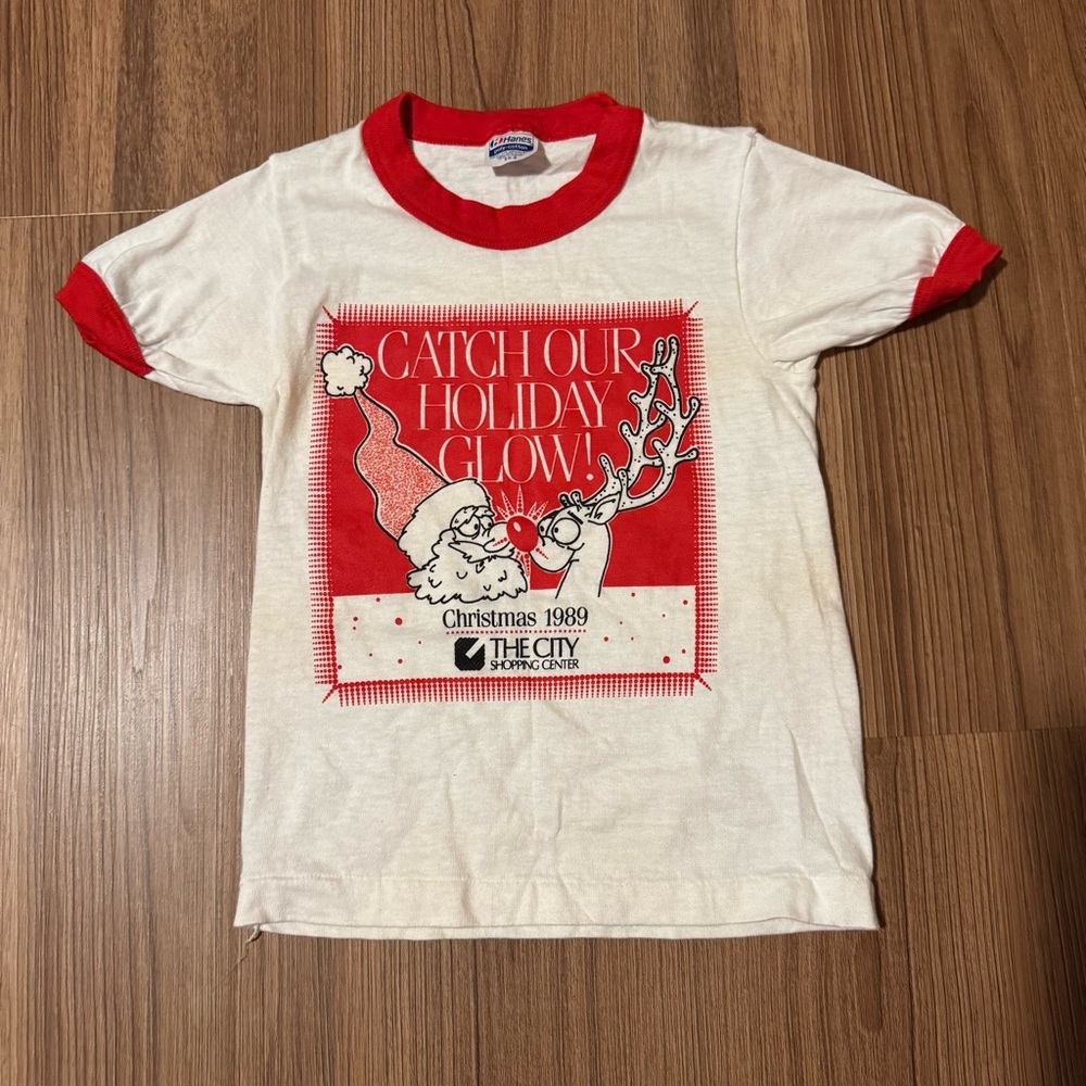 Vintage 1989 Kids Holiday Tee - Red & White